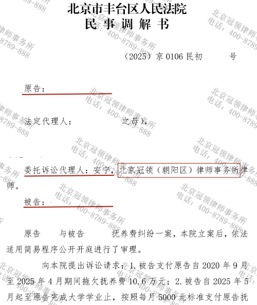 父亲拖欠多年抚养费,冠领律师助未成年子女获持续抚养保障-3 父亲拖欠多年抚养费,冠领律师助未成年子女获持续抚养保障-3